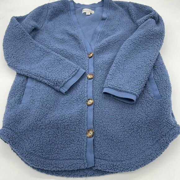 Koolaburra UGG Popcorn Sherpa Cardigan Bijou Blue XS - Picture 1 of 4